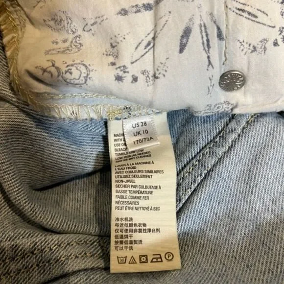 We The Free Pleated Belted High Rise Women's Light Denim Jeans Size 28 - Picture 11 of 13